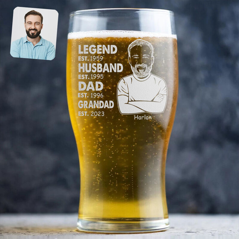 Personalisiertes Bierglas mit individuellem Datum Witziges Geschenk zum Vatertag