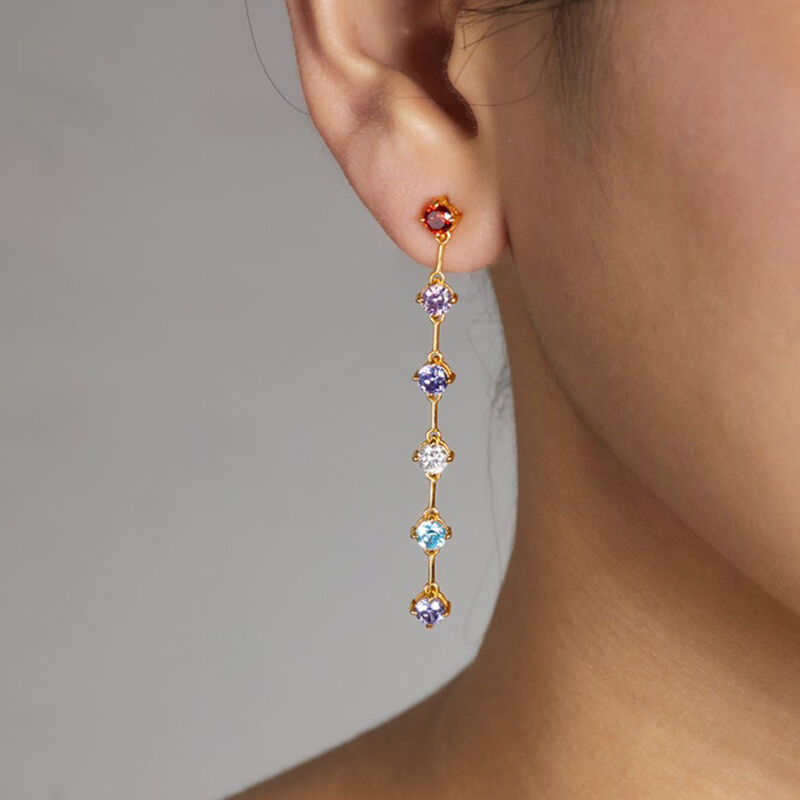 Personalized Birthstone Earrings Set Exquisite Gift for Mother's Day