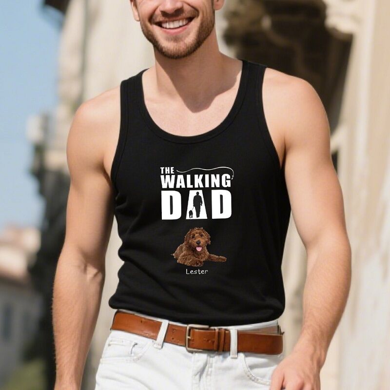 Personalized Tank Top The Walking Mom and Dad Custom Pets Photo Perfect Gift for Pet Lovers
