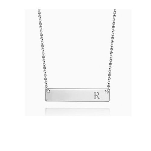 "True To Be Yourself" Initial Bar Necklace