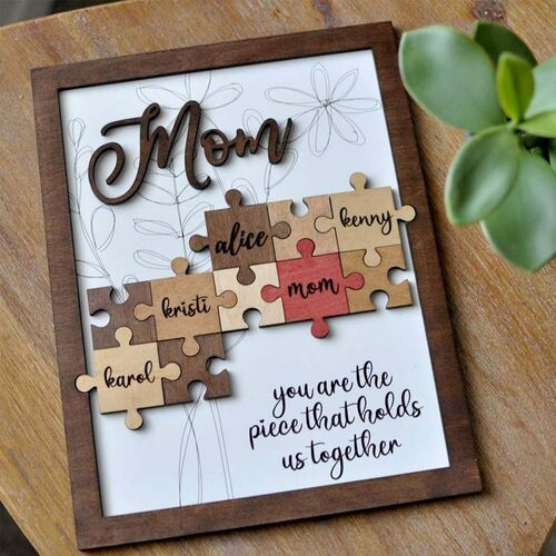 "You Are The Piece That Holds Us Together" Cornice Personalizzata per Puzzle