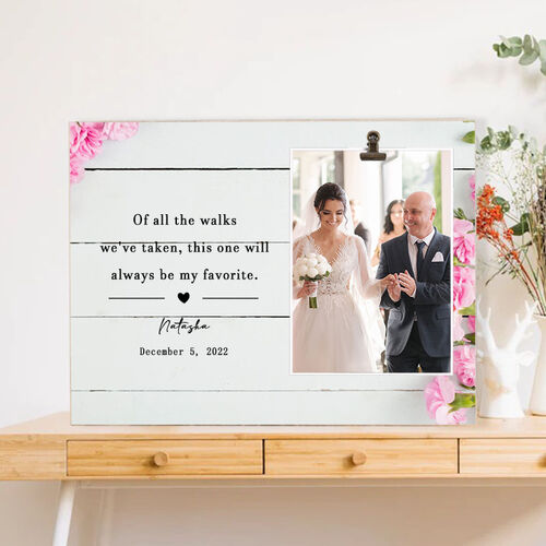 Personalized Picture Frame Wedding Photo Gift for Favourite Father