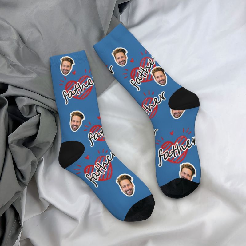 Custom Face Socks Add Photos Father's Day Gift