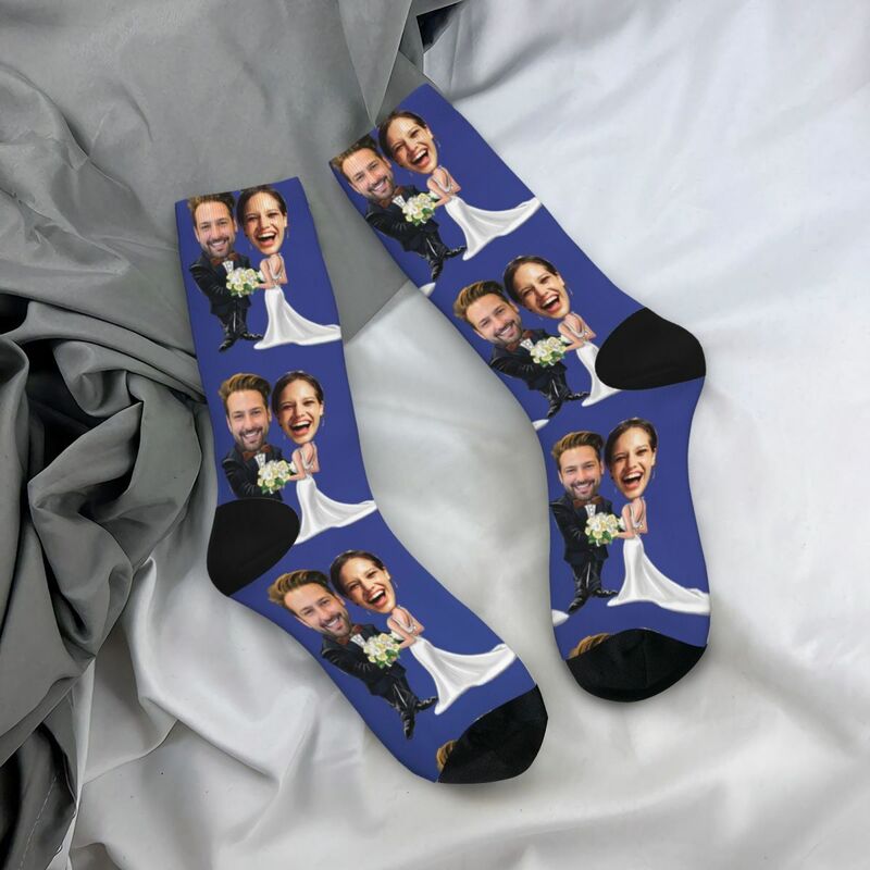 Personalized Face Socks Couple Wedding Photo Gift for Friends