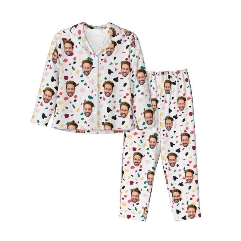 Personalized Pajamas Custom Photo Colorful Fragments Artistic Pattern Design Gift for Family