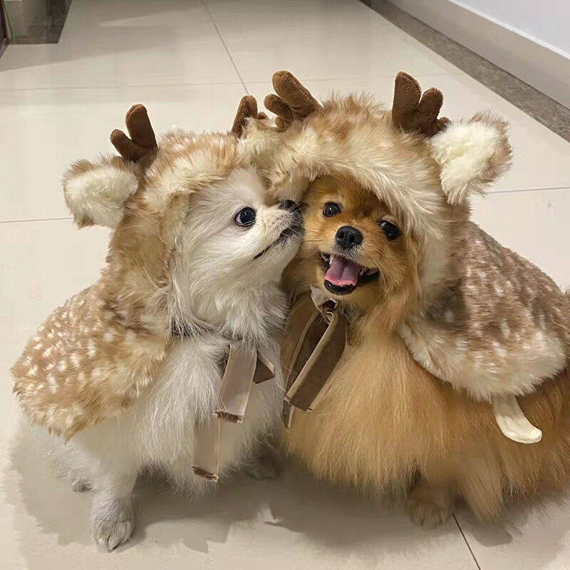 Personalized Pet Costume Cute Reindeer Cape Design Perfect Christmas Gift for Pet Lovers