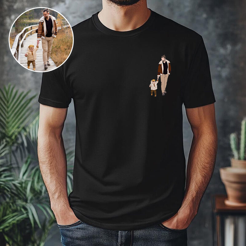 Personalized T-shirt Custom Dad and Kids Photo Design Attractive Gift for Father's Day