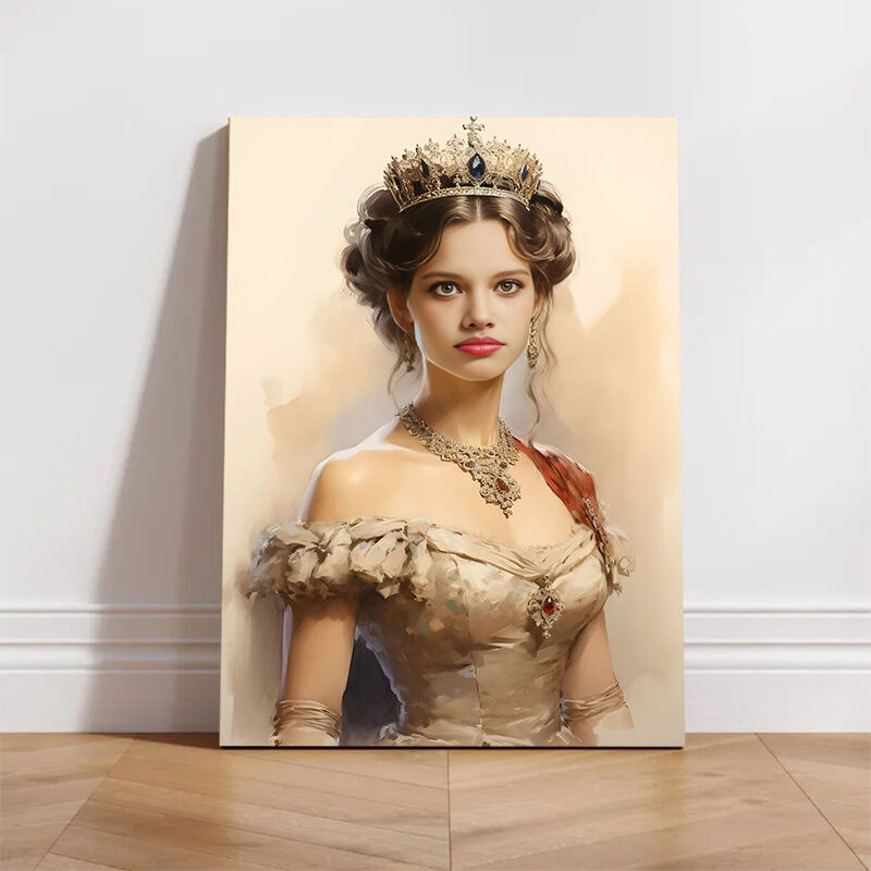 Personalized Royal Princess Portraits with Custom Face Swap Beautiful Gift for Sister