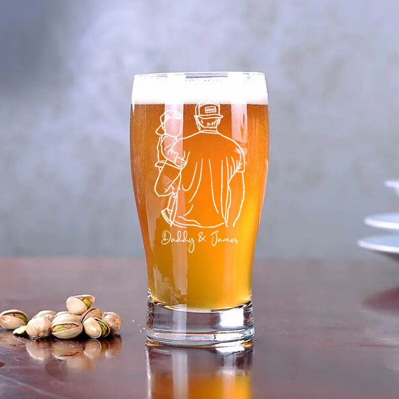 Personalisiertes Foto-Bierglas mit individuellem Namen Wunderbares Geschenk für die Familie