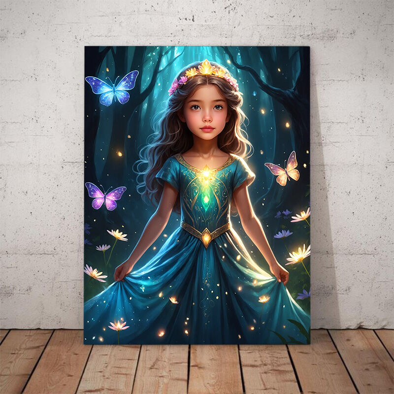 Personalized Fairy Queen Portraits with Custom Face Swap Beautiful Gift for Girl