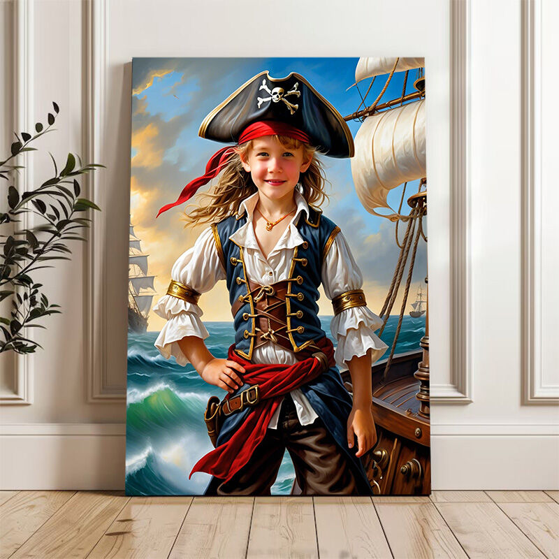 Personalized Pirate Portraits with Custom Face Swap Creative Gift for Kids