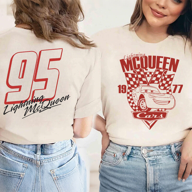 Personalized T-shirt Lightning McQueen Cars Classic Pattern Design Cool Gift for Car Lovers