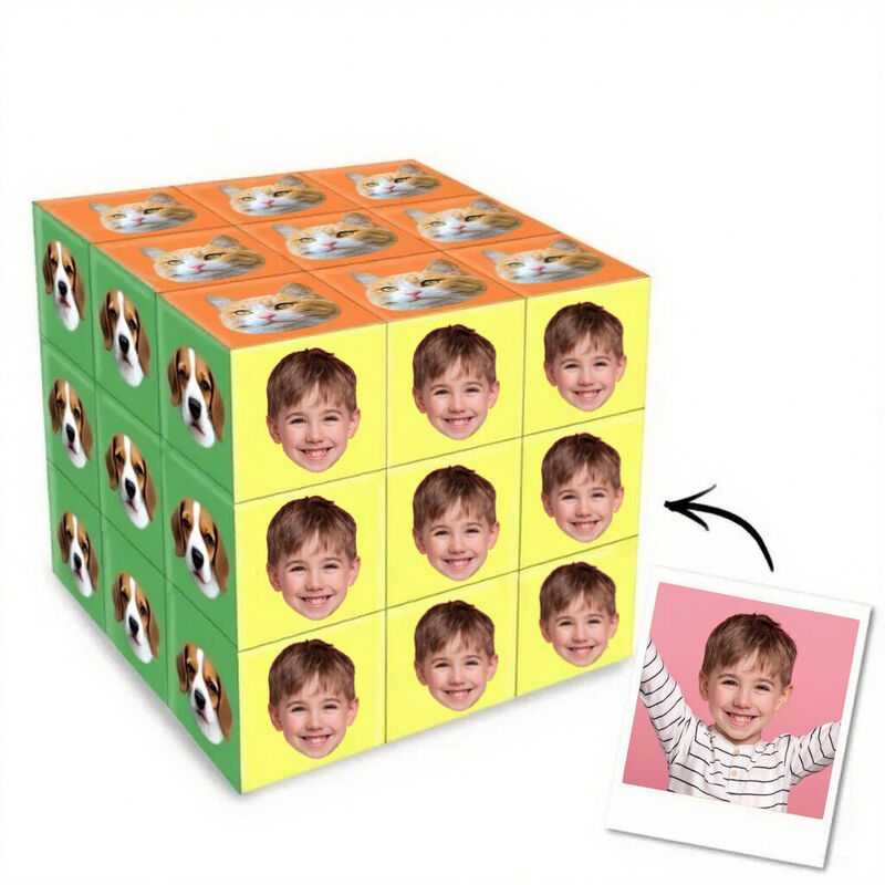 Rubik's Cube Photo Personnalisé Tête Personnalisée Cadeau Amusant Pour Amis