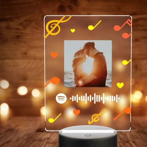 Personalisierte Spotify Plaque Song und Foto-Lampe -Für die Liebe-mit 7 Farben