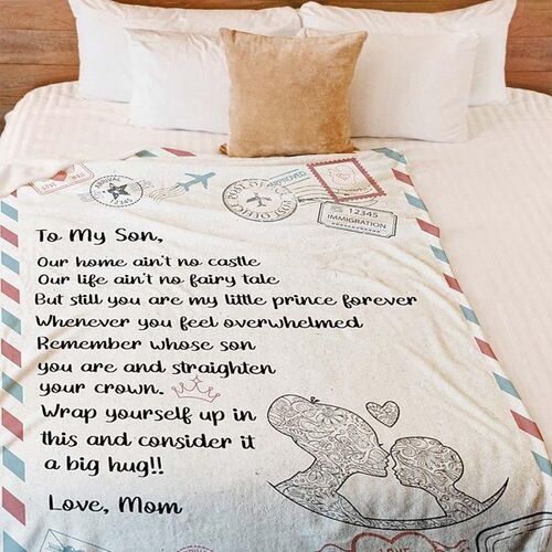Personalized Mail Love Letter Blanket  to My Son My Little Prince from Mom