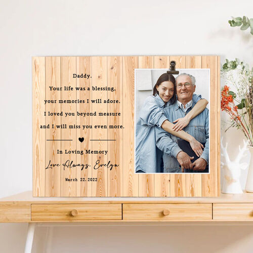 Personalized Memorial Photo Frame Gift for Dear Daddy"I Will Miss You Even More"