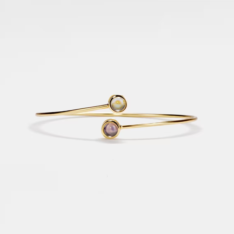 Personalized Projection Picture Bracelet With Round Pendant Simple Birthday Gift For Her