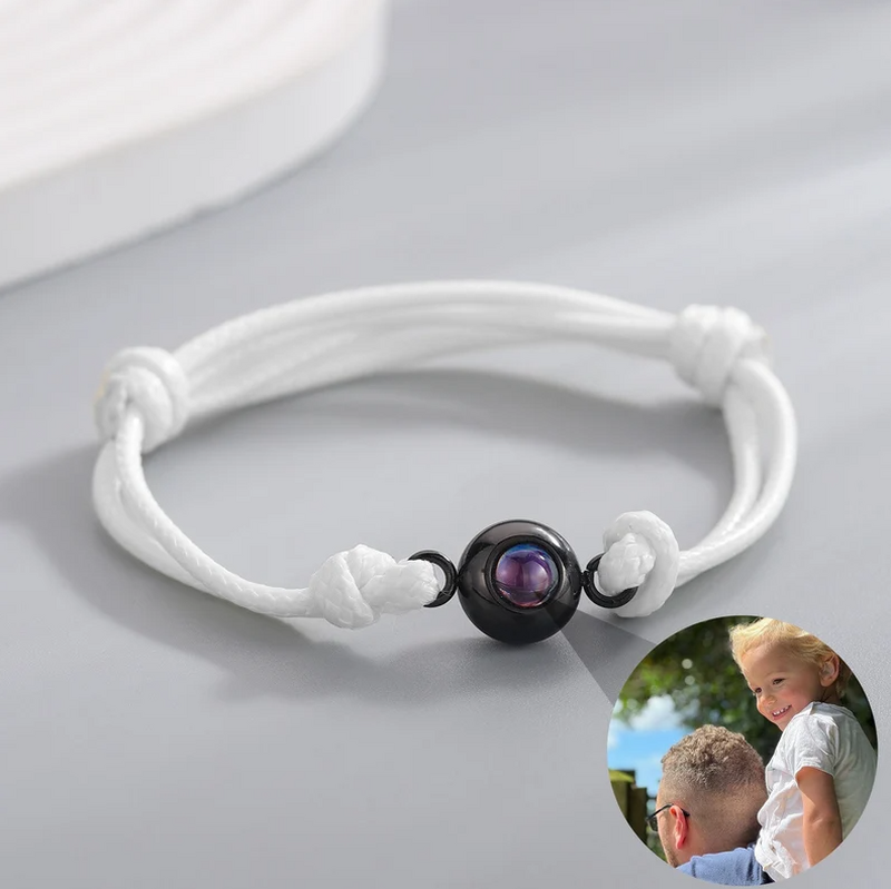 Custom Photo Bracelet with White Cord