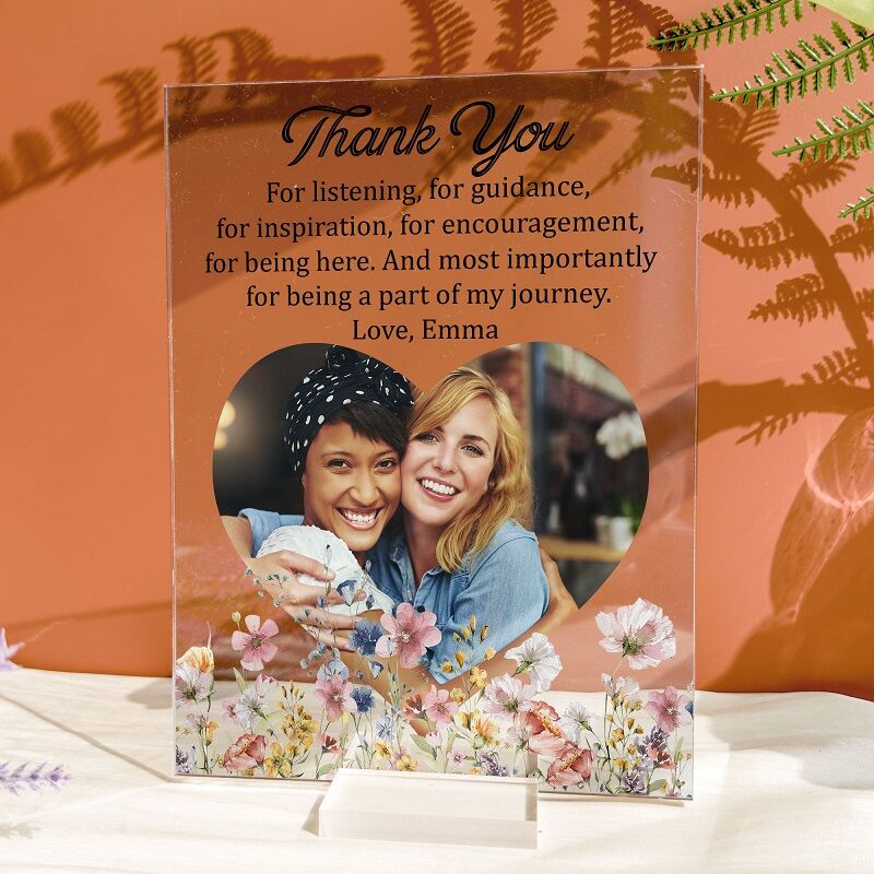 Personalized Acrylic Photo Plaque Thank You For Being A Part Of My Journey Gift for Friends