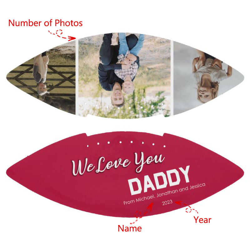 El balón de fútbol personalizado puede agregar fotos como regalo para papá