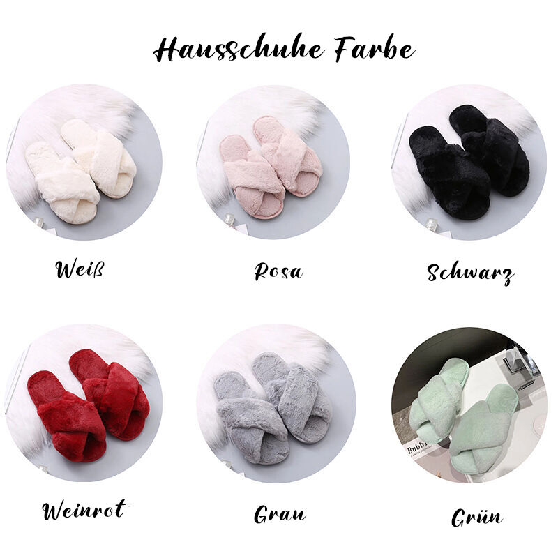 Personalisierte Flauschige Hausschuhe Slipper mit individuellem Text Exquisites Geschenk für Freundin