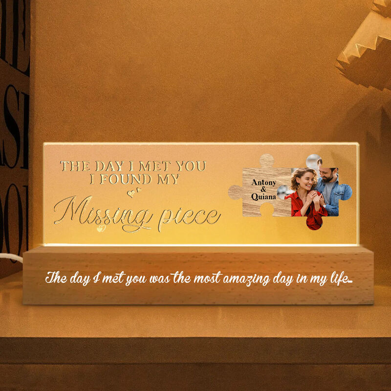 Personalized Photo Night Light Puzzles Design Creative Gift for Couples