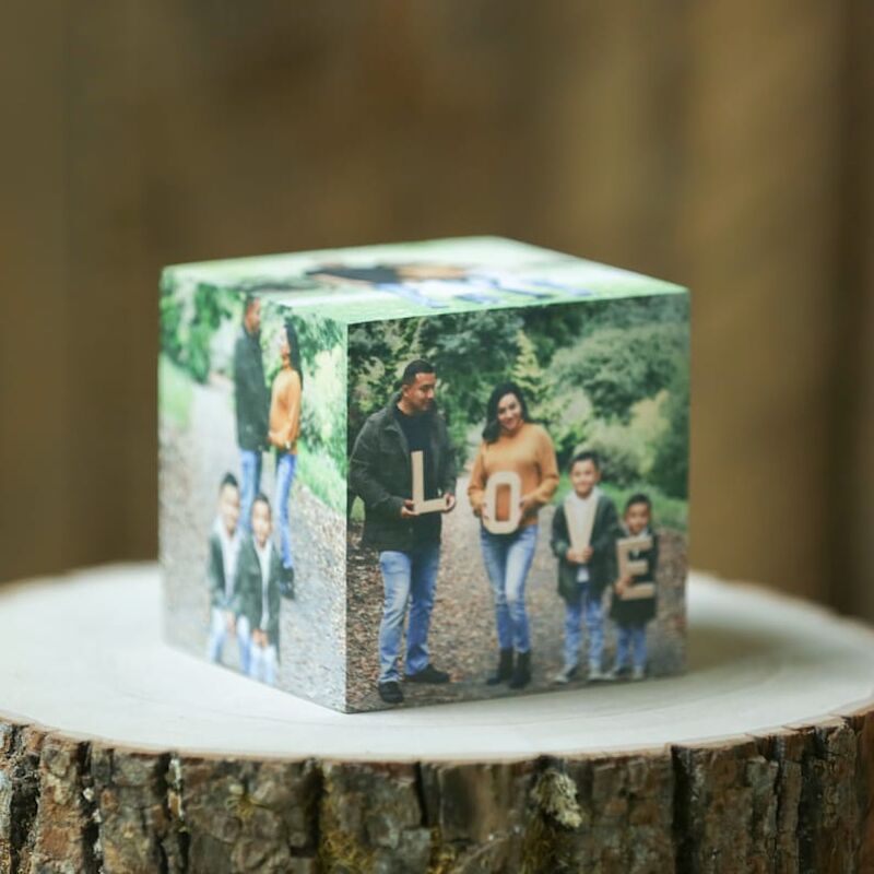 Cube photo en bois personnalisé, cadeau créatif de Noël