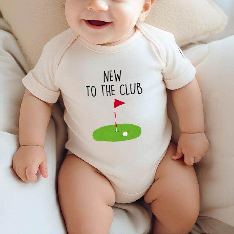 Gepersonaliseerde Baby Onesie New To The Club Golf Design Creatief Baby Shower Cadeau voor Golfliefhebbers