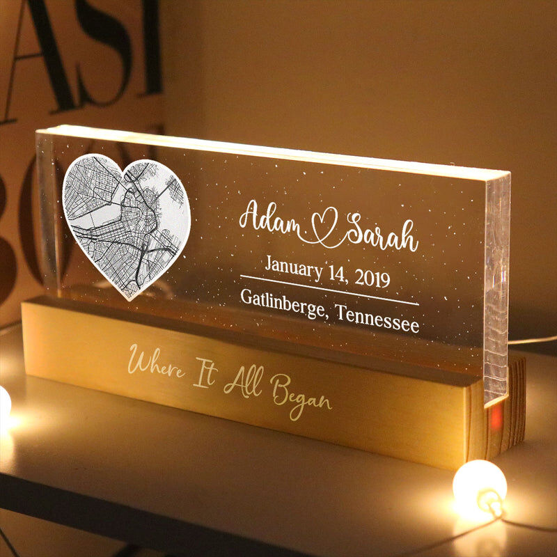 Personalized Led Lights Custom Map Sweet Gift For Couples