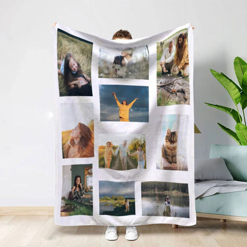 Personalisierte 10 Fotos Collage Decke Warmes Geschenk