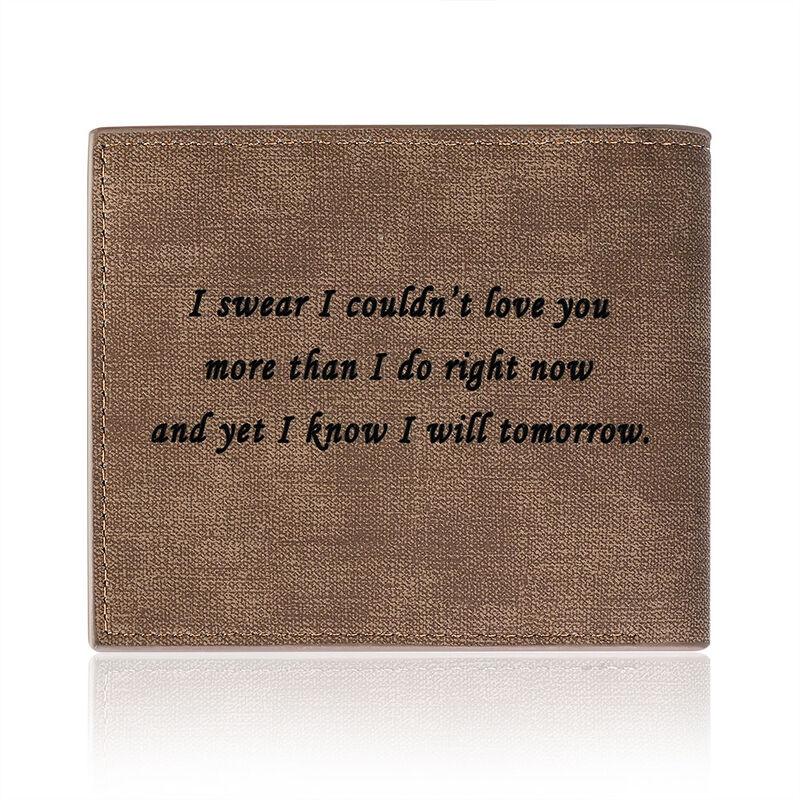 "Couldn't Love You More" Custom Engraved Photo Bifold Wallet