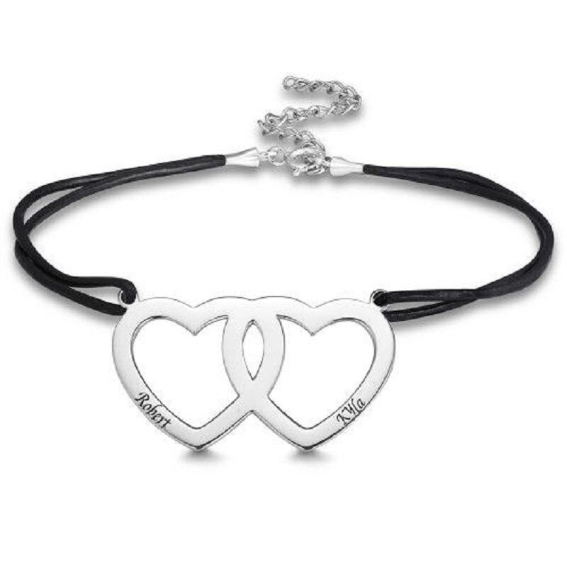"All Of My Heart" Custom Engraved Bracelet Two Names Bracelet