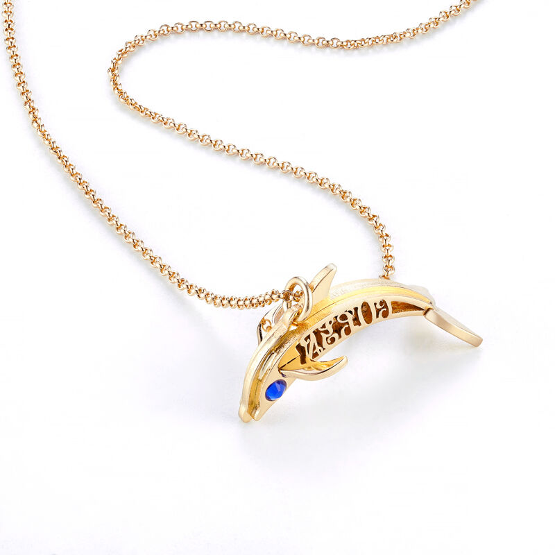 Dolphin Personalized Necklace with Birthstone