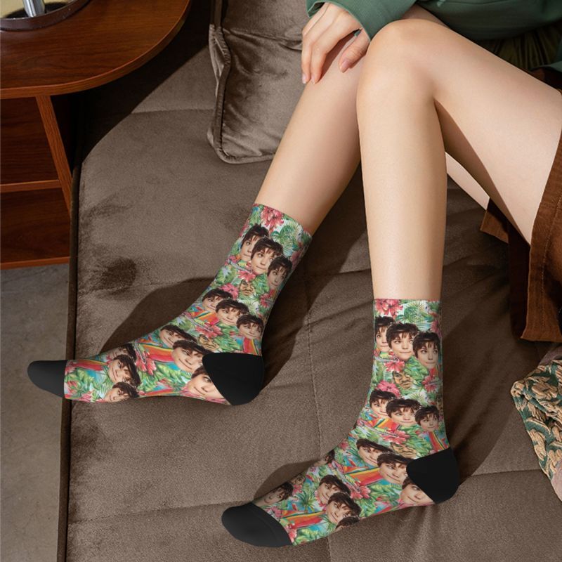 Custom Funny Face Socks Add Photo Hawaiian Fashion Socks