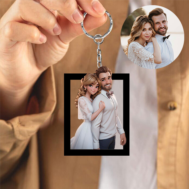 Gepersonaliseerde foto sleutelhanger zoet cadeau voor vriendin