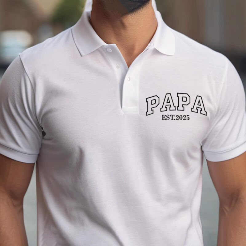 Personalized Nickname Embroidered Polo Shirt with Custom Date Perfect Gift for Family
