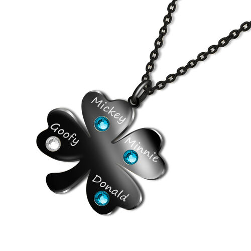 "Das Glück gehört dir" Personalisierte Halskette mit Geburtsstein