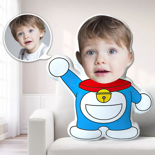 Custom Face Pillow Doraemon 3D Portrait Personalized Photo Pillow Funny Gifts