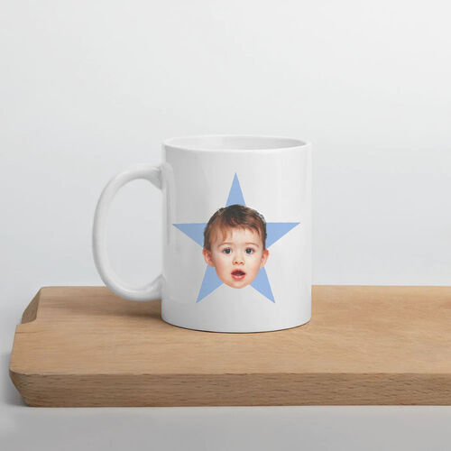 Tasse avec Visage de bébé Personnalisé Photo Pentagramme