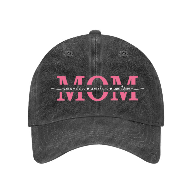 Gorra Personalizada Bonito Diseño de MAMÁ con Nombre Personalizado Regalo Perfecto para Madre