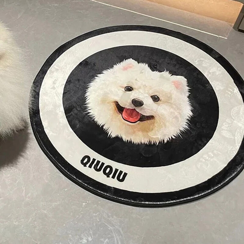 Personalized Custom Photo Round Floor Mat Warm Gift For Cute Dogs