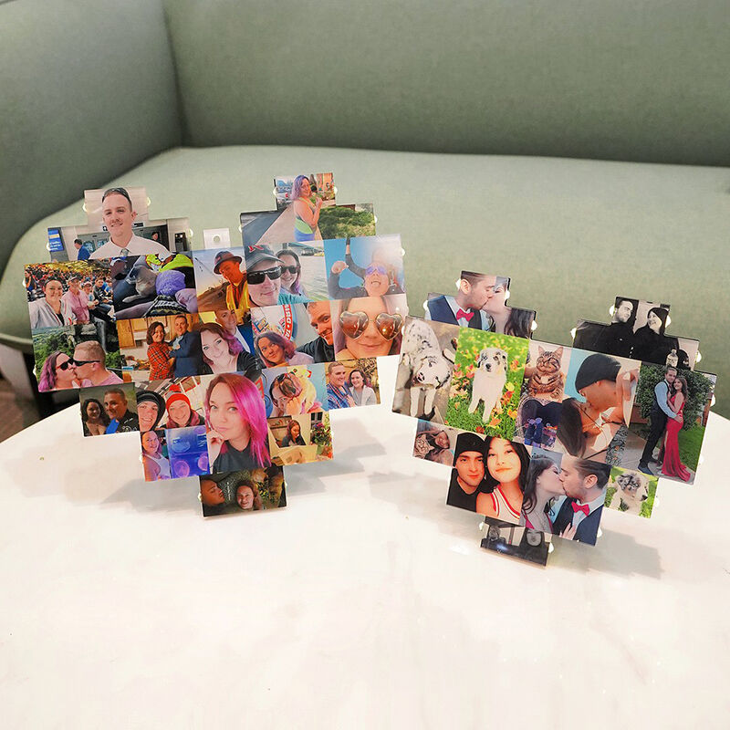 Personalized Picture Lamp Heart Shaped Creative Gift for Family