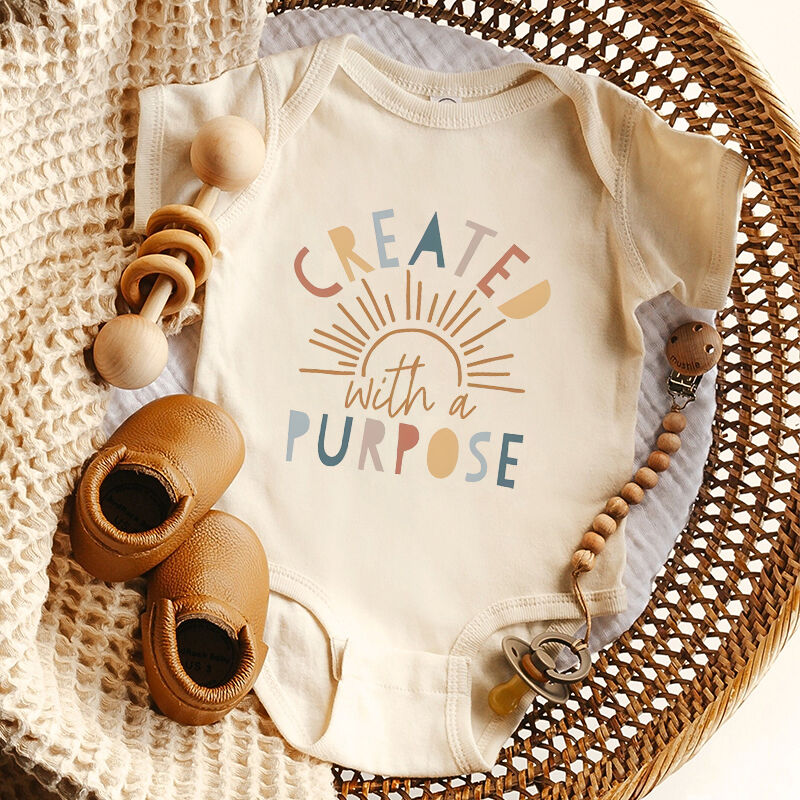 Personalized Baby Onesie Created With A Purpose Colorful Sunrise Design Creative Baby Shower Gift