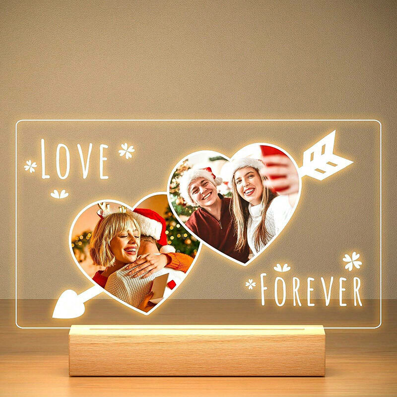 Personalized Picture Night Light with Arrow Romantic Gift for Couples