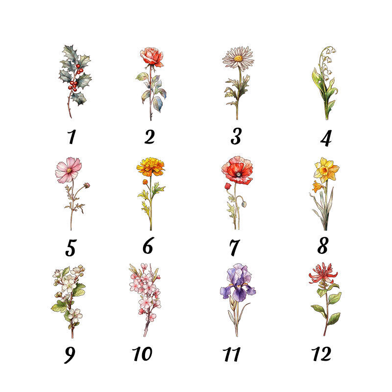 Personligt namn Smidesjärn blomkruka med anpassade födelsedagsblommor Enkel present till mamma