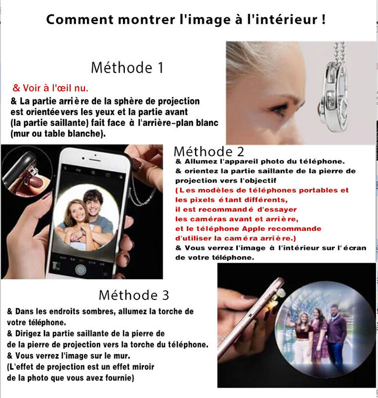 Collier de projection d'image personnalisé avec étoile à cinq branches Cadeau pour fille