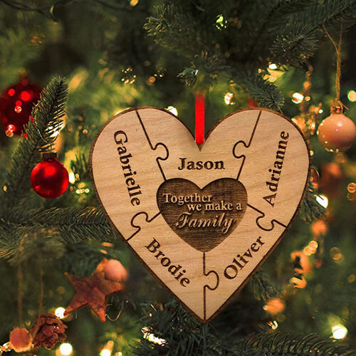 Personalized Heart Wooden Name Puzzle Christmas Decoration