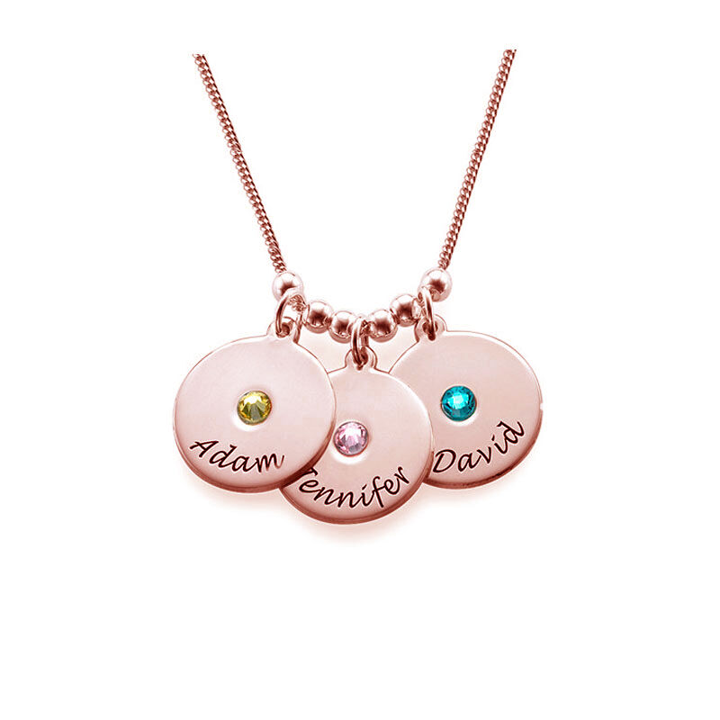 "You Are My Daily Life" Coin Pendant Necklace With Birthstone