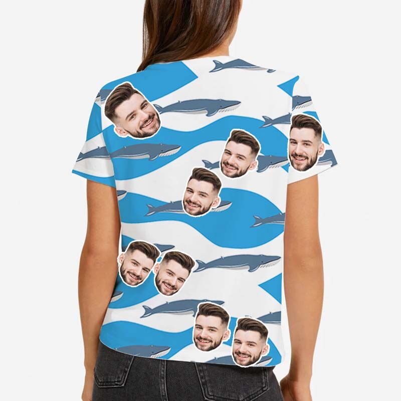 T-shirt hawaïen personnalisé avec requin