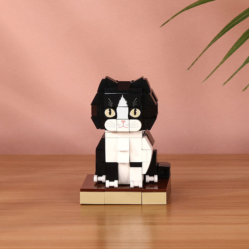Custom Building Blocks Single Cat Full Body Photo Gift for Pet Lovers
